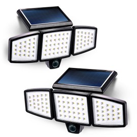 Home Zone 2-pack Solar Flood Lights Outdoor Motion Sensor 120° 3500K 1000 Lumens