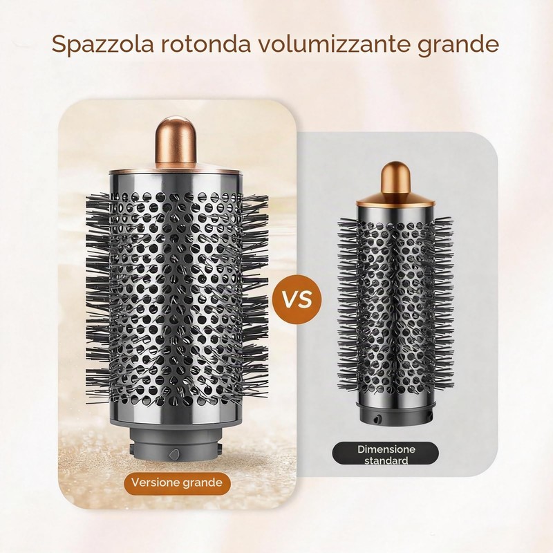 Cyberwork Spazzola volumizzante grande rotonda aggiornata, compatibile con styler ad