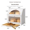 STDDRE Bamboo Bread Box with Cutting Board, Double Layer Extra