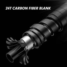 GOTURE Travel Fishing Rods 24T, 4 Piece Fishing Rod, Surf Casting/Spinning Rod,Ultralight Fishing Baitcasting Rod 6'6'' MH-C for Saltwater Trout, Bass, Walleye, Black and Red