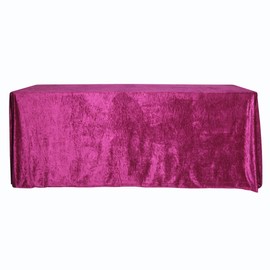 Magenta Velvet Tablecloth 90 x 132 Inch for Wedding Reception, Party, Banquet, Bridal Shower and Event