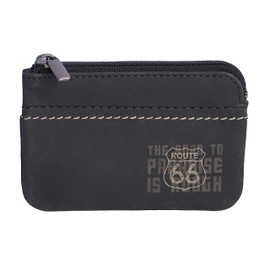 Route 66 - Mens Leather Wallet (RFID Protection) Slim Design - Card Holder - Wallet for Men - Black, Medium