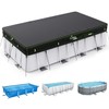 UIRWAY 8.2x14 FT Rectangular Pool Cover with Reflective Strips, Swimming