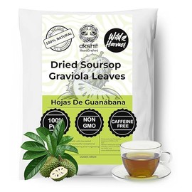 200+ Dried Soursop Graviola Leaves, Hojas de Guanabana Secas, Whole Dried Soursop Leaves, Leaf Tea, Non-GMO, Caffeine-free. Pack of 1