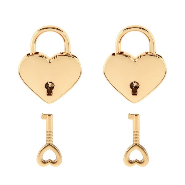 2 Pack Heart Shape Padlock Key Heart Padlock Mini Lock