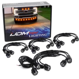 iJDMTOY 20pc Set Amber Yellow LED Front Bumper Valance Accent Running Light Kit/LED Air Dam Light Kit, Compatible with Dodge/Chevy/GMC HD, Ford Super Duty Trucks or Semi Trucks