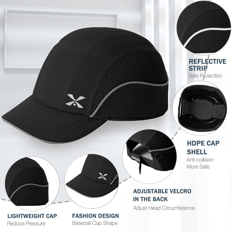 Safety Bump Cap, Baseball Hat Style, Comfortable Head Protection Lightweight