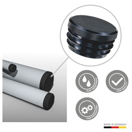 Lamellar Plugs, Round, Made in Germany, Pack of 4, High-Quality Plastic Plugs as Protection for Pipe Cover, Chair Leg Caps, Sealing Plugs, Pipe Plugs (4, 22 mm)