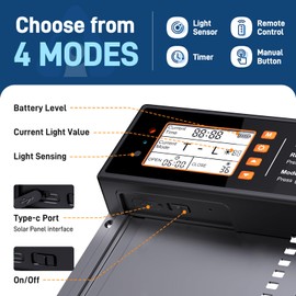 Large Automatic Chicken Coop Door Solar Powered, Aluminum Alloy Automatic Chicken Door with 4 Modes, Light Sensor, Timer, LCD Display & Anti-Pinch Tech