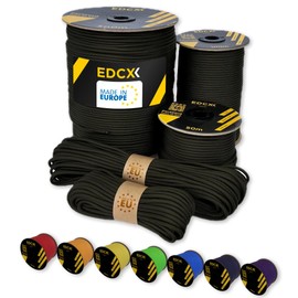 EdcX Paracord 4 mm, 35+ Solid Colours (10 m, 15 m, 30 m, 50 m, 100 m, 300 m) | Ideal for Crafts, Camping, Outdoor | 100% Nylon Rope 4 mm | Tactical Cord 550 Type III (Army Green, 3 m)