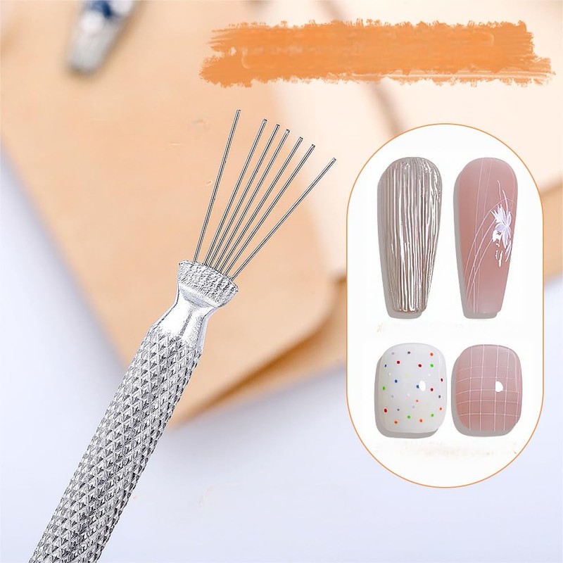 HIGHROCK Nail Art Multi-Function 7-Pin Pen, Buccellati Wire Drawing Tool,