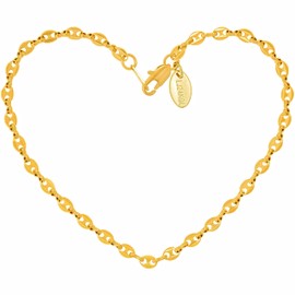 LIFETIME JEWELRY Womens Gold Anklet O-Link Chain Anklet 24k Real Gold Plated Ankle Bracelet (9)