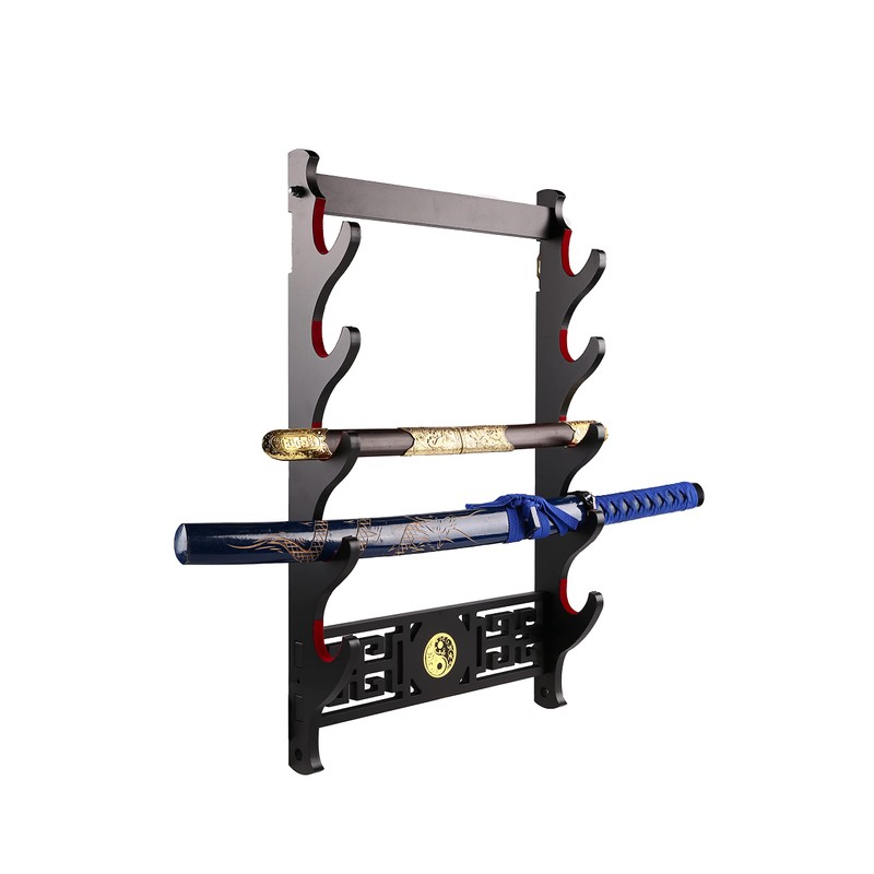 GUIIYLGG Sword Holder Katana Wall Mount - 5-Tier Tai Chi