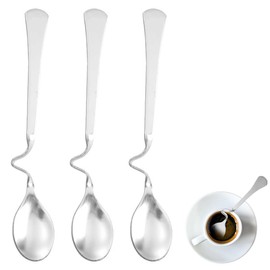 QEQSHQO 3 Pieces Honey Spoons, Stainless Steel, Long Handle, Jam Spoon, Mixing Spoon, for Jam, Syrup, Yogurt, Molasses Honey Spoon