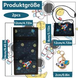 Children's Purse, 2-Piece Set with Wallet and Key Ring, Children's Wallet Boys, Perfect for School, Travel and Birthday Gifts