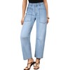 EVALESS Womens Baggy Barrel Jeans Stretchy High Waisted Wide Leg