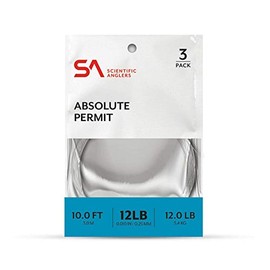 Scientific Anglers Absolute Permit Leader - Paquete de 3 (12 libras)
