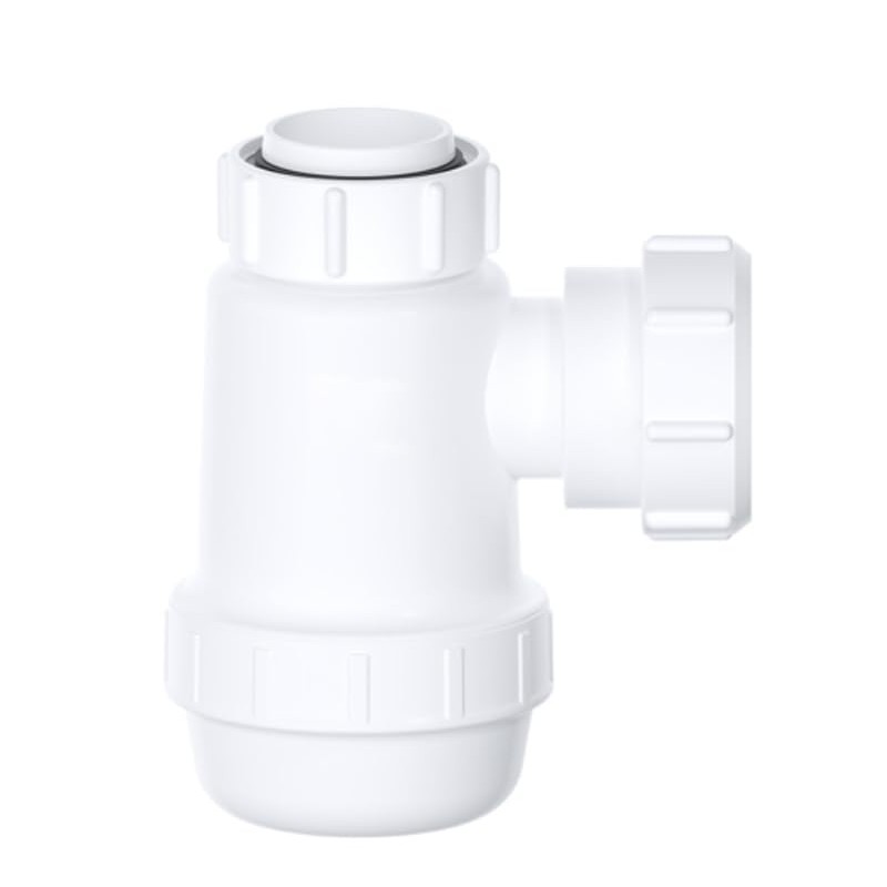 Shallow Bottle Trap 40mm 1-1/2" with Anti-Slip Ring, Space Saving