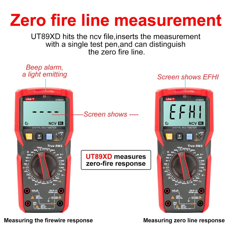 UT89XD Digital Multimeter True RMS AC DC Voltage Current Tester