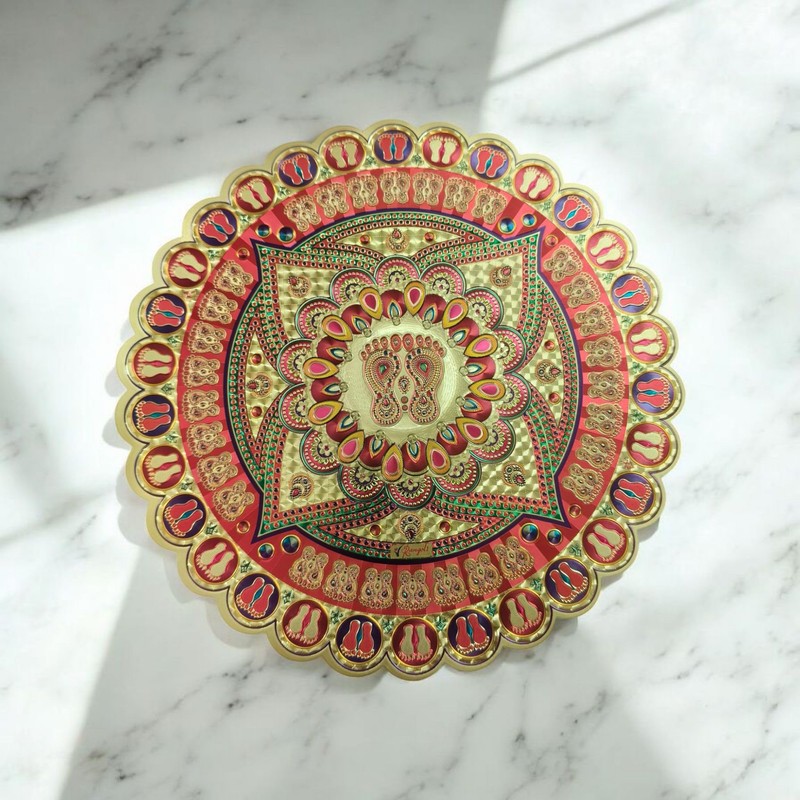 Decorative Rangoli Sticker, Traditional Indian Floor Art, Round Mandala Design