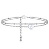 PROSTEEL Dainty Layered Anklet Letter Initial Heart Ankle Bracelets