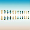 Coffin Press on Nails Medium Fake Nails with Beach Coconut