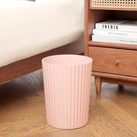 JiatuA - cubeta de basura de plástico pequeño de 1.8 galones para baño, cocina, recámara, oficina, recámara universitario, color rosa, 2 unidades,VTC-14