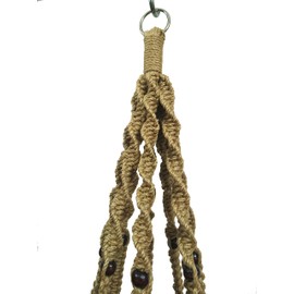 Hanpo Hemp Rope Macrame Plant Hanger Hanging Planter 8 Legs 63 Inch, Hook, Plant and Pot not Included for 12-13 inch Plant Pot (Light Brown=Jute)