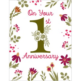 Greeting Card On Your 1st First Anniversary Celebrating Two Very Special People and One Very Happy Year Congratulations
