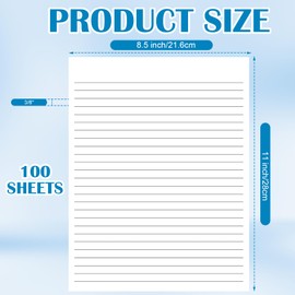 Handwriting Paper 8.5”x11” Narrow Ruled Spacing Raised Line Writing Paper Tactile Handwriting Paper Multi-Sensory Ruled Handwriting Tablet for 3rd Grade and Up (100)
