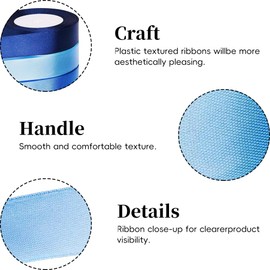 Jyvex Blue Gift Ribbon, 25 mm x 22 m, Satin Ribbon, Blue, 4 Rolls Ribbon Silk Ribbons for Gift Wrapping, Crafts, Birthday and Wedding Decoration