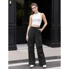 DLOODA Womens Cargo Pants Elastic Waist Wide Leg Parachute Pants