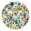 BEATRI Green Plants Stickers 50Pcs Potted Plant Floral Sticker Waterproof