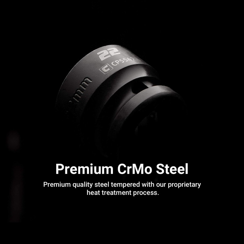 Capri Tools 24 mm Stubby Impact Socket, 1/2 in. Drive,