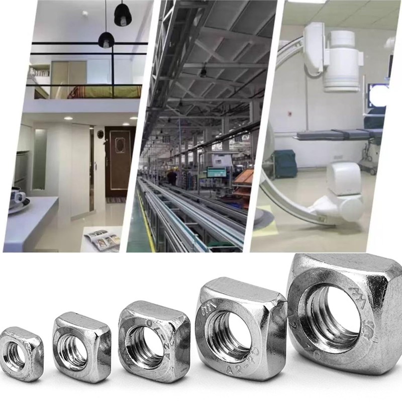 20Pcs Stainless Steel Square Nuts, M8x13mmx6mm Square Thread Insert Nuts