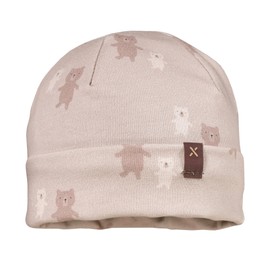 maximo GOTS Baby-Mütze, Umschlag Jersey Bedruckt Made in Germany 43 bär