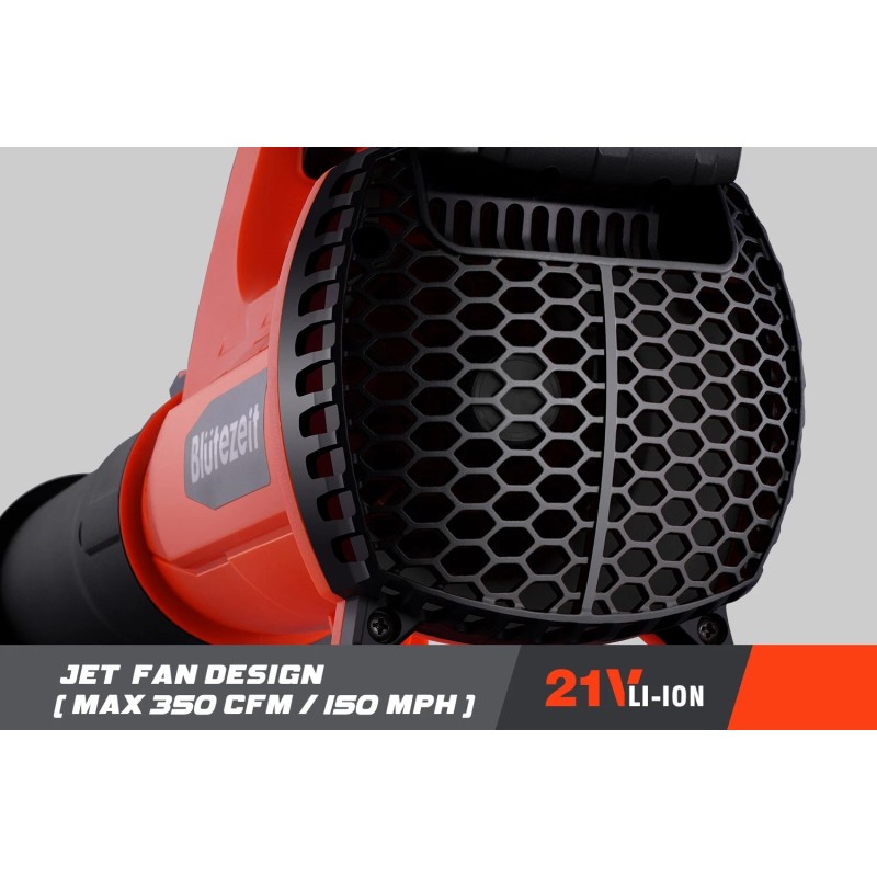 Blütezeit Cordless Leaf Blower Electric 4.0Ah Battery Power for Lawn