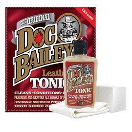 Doc Baileys Leather Tonic - Condition, Clean, Repair & Soften - All-in-One Maintenance & Protection Care for Boots, Motorcycles, Car Seats, Jackets, Furniture, Saddles, Vinyl, Chaps & Exotic Leathers