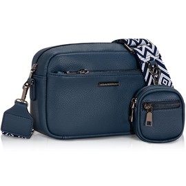 GASSDA Women's PU Leather Crossbody Bag Women's Handbag Small Bags with Removable Shoulder Strap, blue