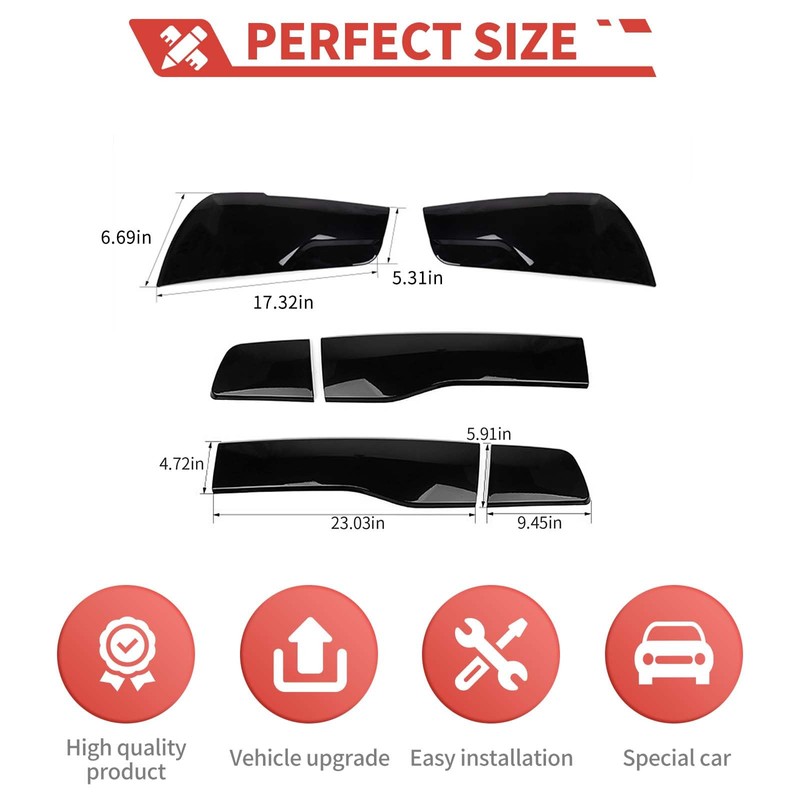 amayum Smoked Black Tail Light Lamp Cover Front Headlights Cover