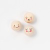 folia 22981 Wooden Beads Cute Faces, 15 Round Wooden Balls