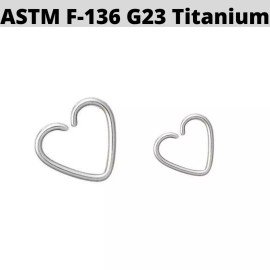 Unbranded Titanium  18G HEART EAR CARTILAGE EARRINGS DAITH HELIX CLIP HOOP SNUG RING hoop