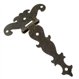 Dsjnf Antique Bronze Decorative Door Hinge for Window Cabinet Closet Door Wooden Box Jewelry Box with Screws 4PCS (Bronze)