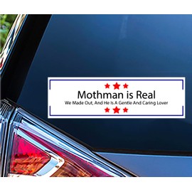 WSQ Mothman is Real Vinyl Decal Sticker Premium Quality Vinyl Multiple Colors for Car Bumper Truck Van SUV Window Wall Boat Cup Tumblers Laptop or Any Smooth Surface Size 8 Inches