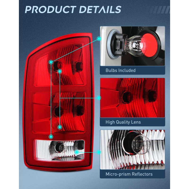 Nilight Taillight Assembly Compatible with 2002 2003 2004 2005 2006