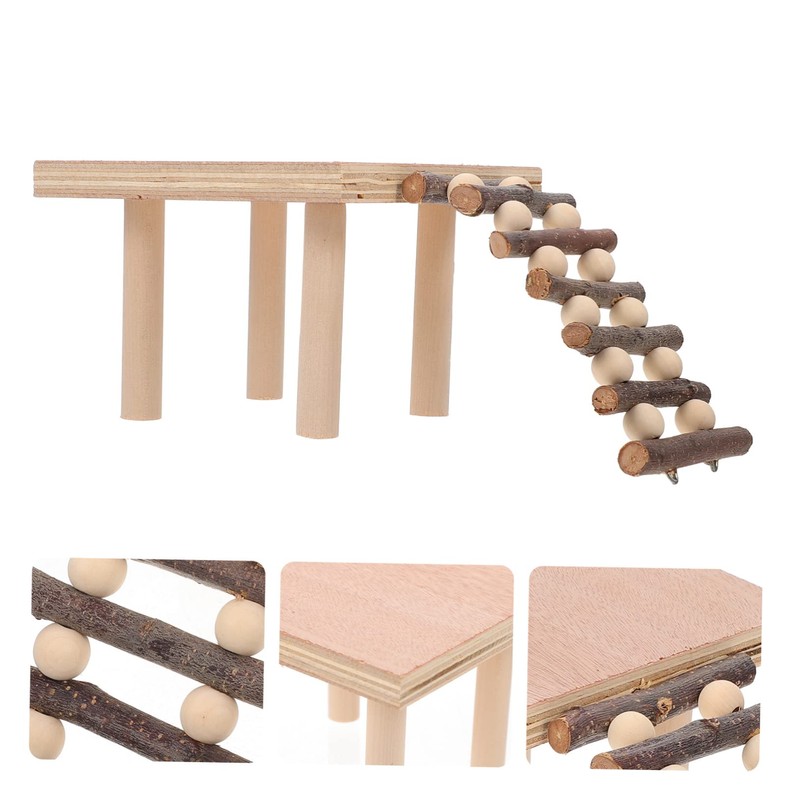 NOLITOY 1pc Hamster Standing Platform Wooden Climbing Ladder for Hamster