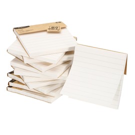 M&G Sticky Notes 3 x 3 Inch, 12pcs Note Pads Sheets Self-Stick Strong Sticking Power for Home Office Classroom Books Papers Notebook, White with Lines