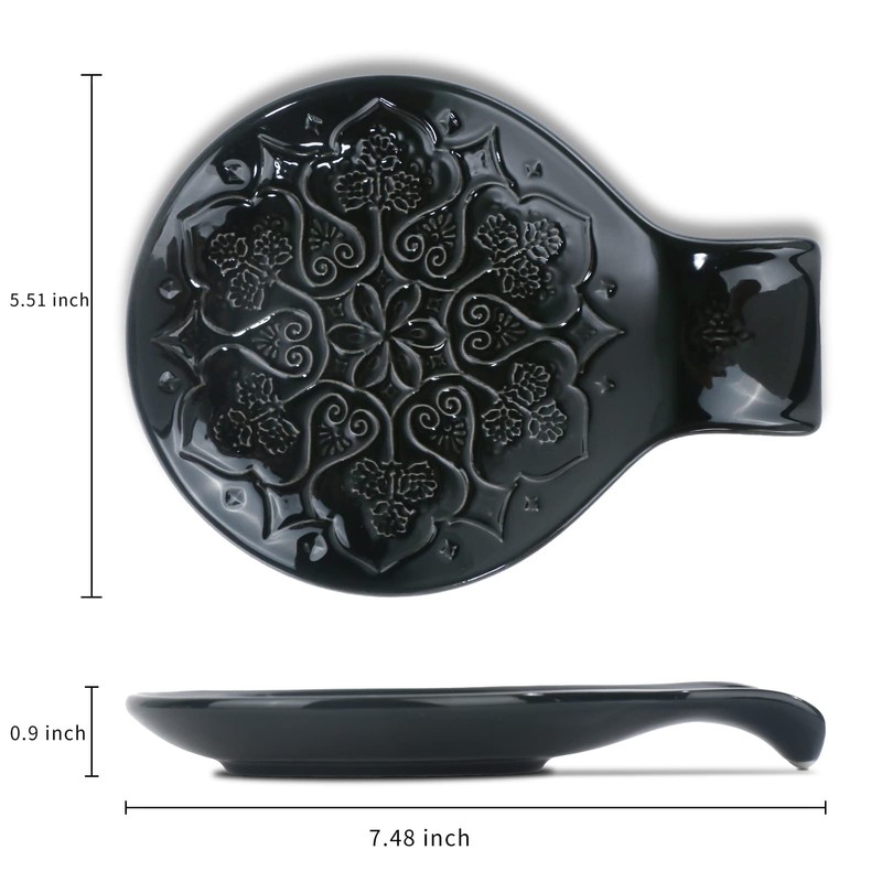 Ceramic Spoon Rest for Kitchen Counter and Stove Top -