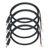 4-Pack 3.5mm Male Plug to Bare Wire Open End,1m/3.3ft TRS