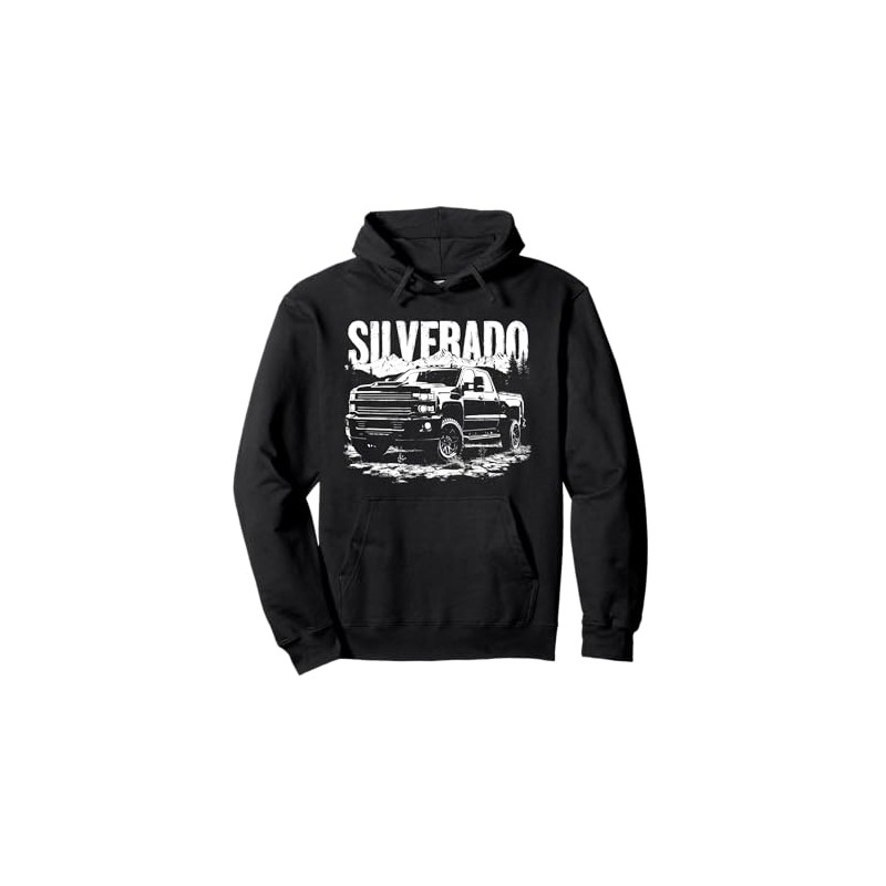 Silverado 2500 Crew Cab 2014-2019 Truck Mountain Scene Pullover Hoodie